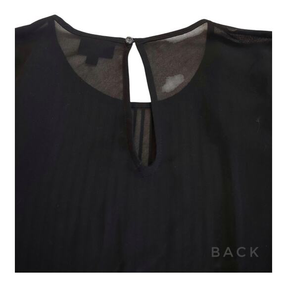 WhoWhatWear Sheer Black Blouse Size XS Formal Work School Academia Ruffles - Picture 8 of 9